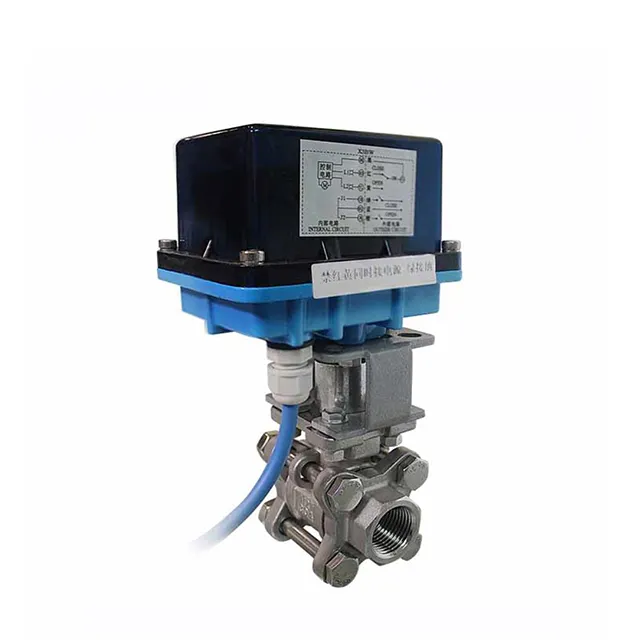 Válvula de bola en miniatura resistente a explosiones de 3 piezas, accionada eléctricamente 2