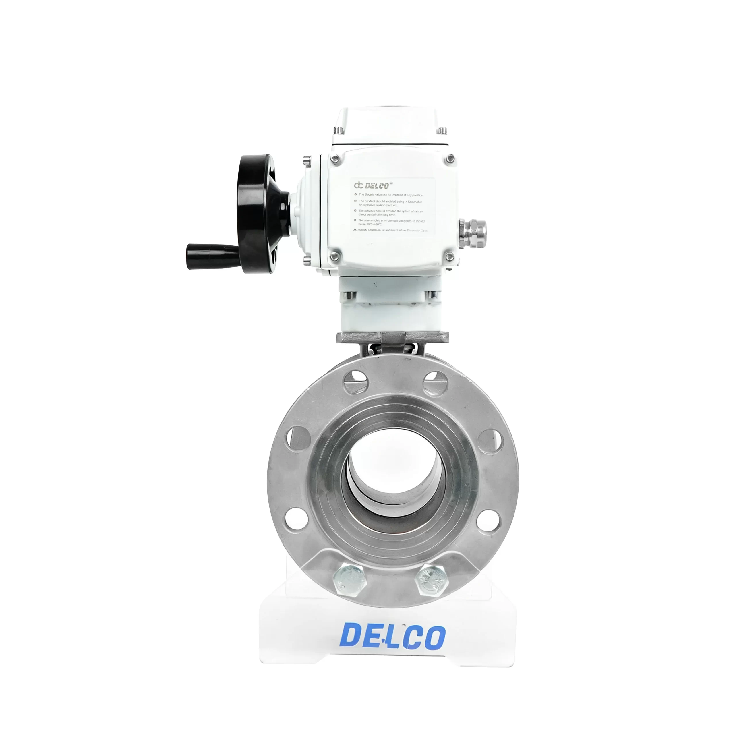 DK55-3PF Válvula de bola eléctrica de 3 piezas de acero inoxidable con brida 2