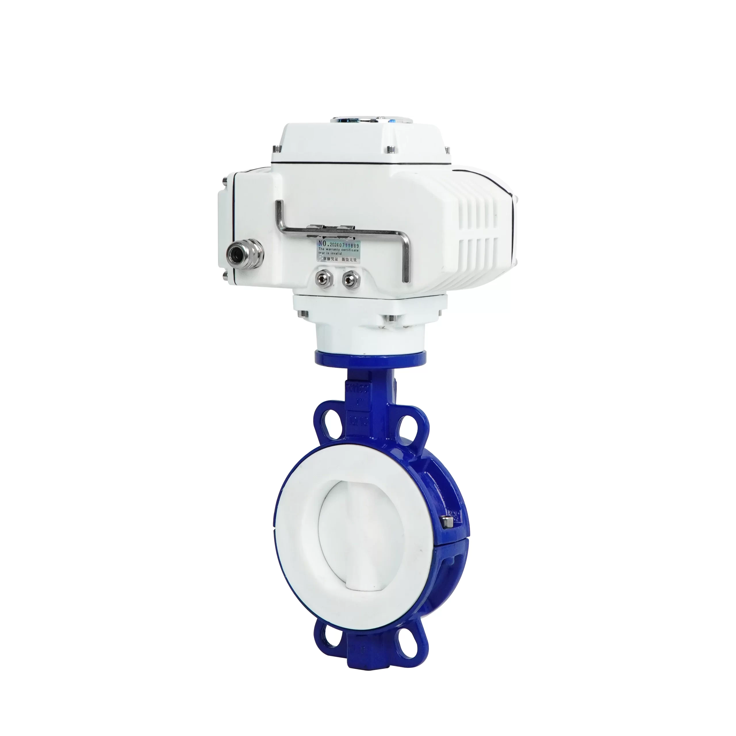 DK56-DC Electric Cast Iron Fluorine-Lined Wafer Butterfly Valve 1