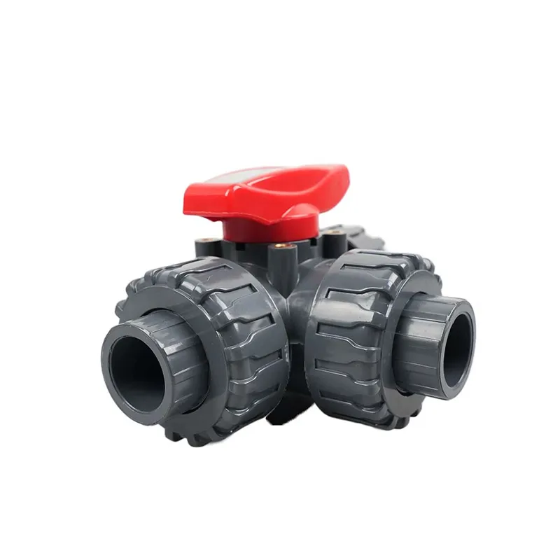 Manual three-way plastic UPVC ball valve 2