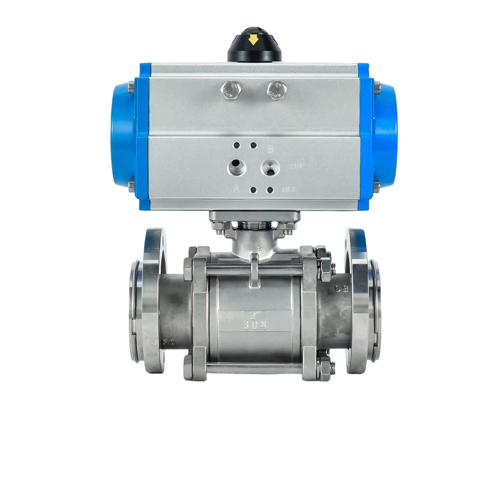 Pneumatic vacuum flange ball valve 2