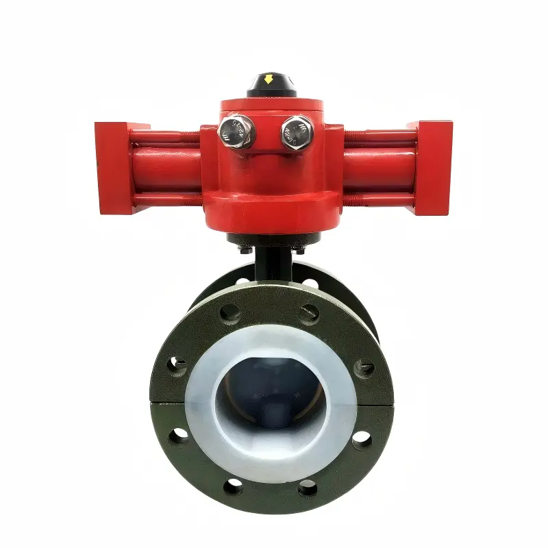 DELCO MYD-DCF Hydraulic Fluorine-Lined Cast Steel Flanged Butterfly Valve for Strong Acid & Alkali Service 2
