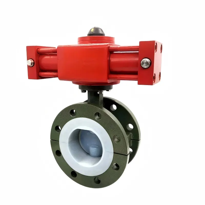 DELCO MYD-DCF Hydraulic Fluorine-Lined Cast Steel Flanged Butterfly Valve for Strong Acid & Alkali Service