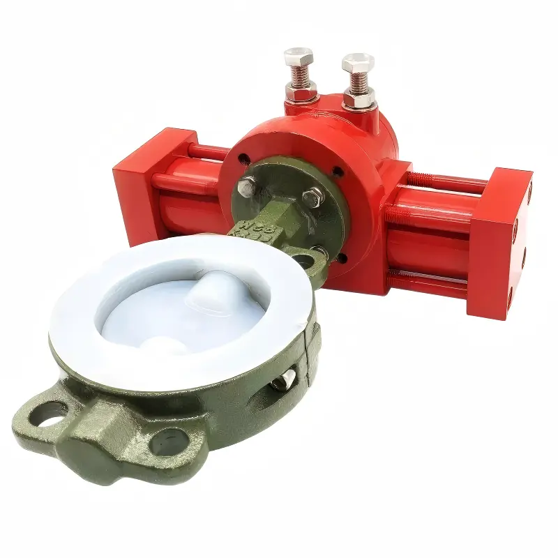 MAY-DC Hydraulic Fluorine-Lined Wafer Cast Steel Butterfly Valve 4